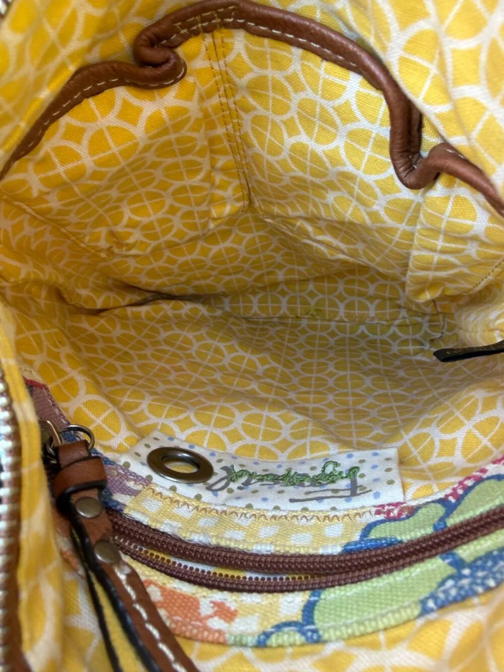 FOSSIL COLORFUL STRIPED CANVAS CROSSBODY SHOULDER BAG PURSE LEATHER TRIM